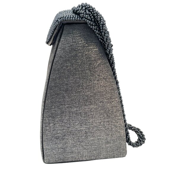 Bridal Formal Evening Hand Bag Purse Shoulder Clutch Beaded Strap Flap Closure - Picture 12 of 16